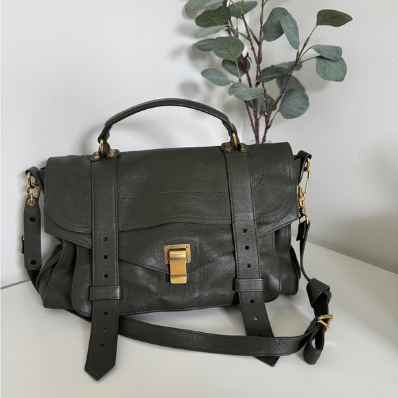 Proenza Schouler Handbags - Proenza Schouler medium PS1 leather bag dark green olive colour